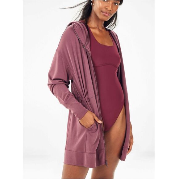Fabletics Leah Hoodie Women’s Dakota Size Medium Washed Tricot Full Zip Athletic - Picture 1 of 7